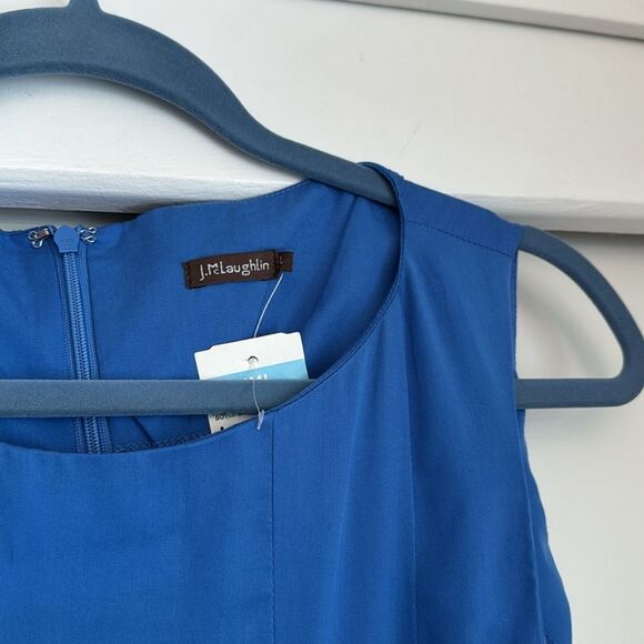 J. MCLAUGHLIN Boyle Tie Waist Midi Dress French Blue New with Tags Large - Picture 3 of 6